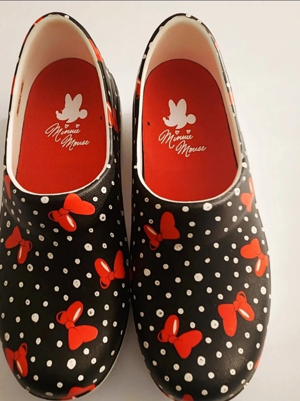 CROCS Black Clog with Red Minnie Bow Print
